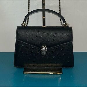 Black and Gold Chain Strap Handbag